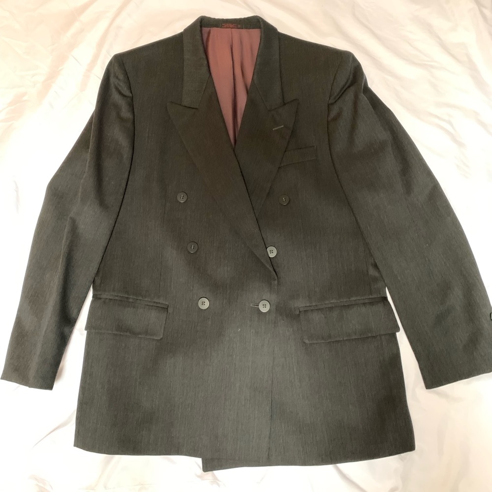 English Manor Dark Grey Double Breasted Blazer - Unknown Size (See Descr) - Used